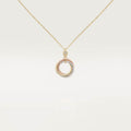 Cartier 18K 3-color pendant paired with diamond necklace TRINIYT