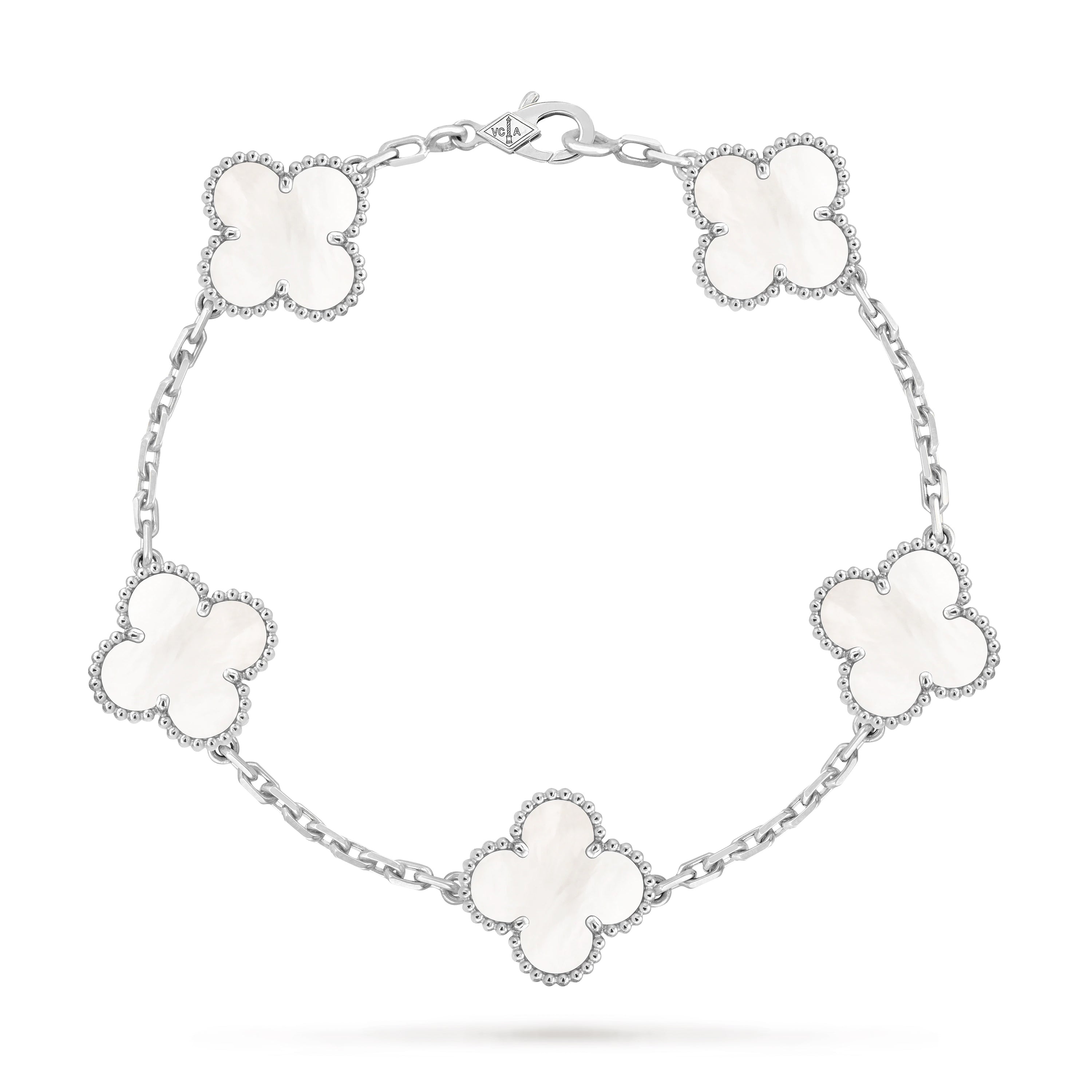 VCA Vintage Alhambra Five-Color Platinum Bracelet for Women