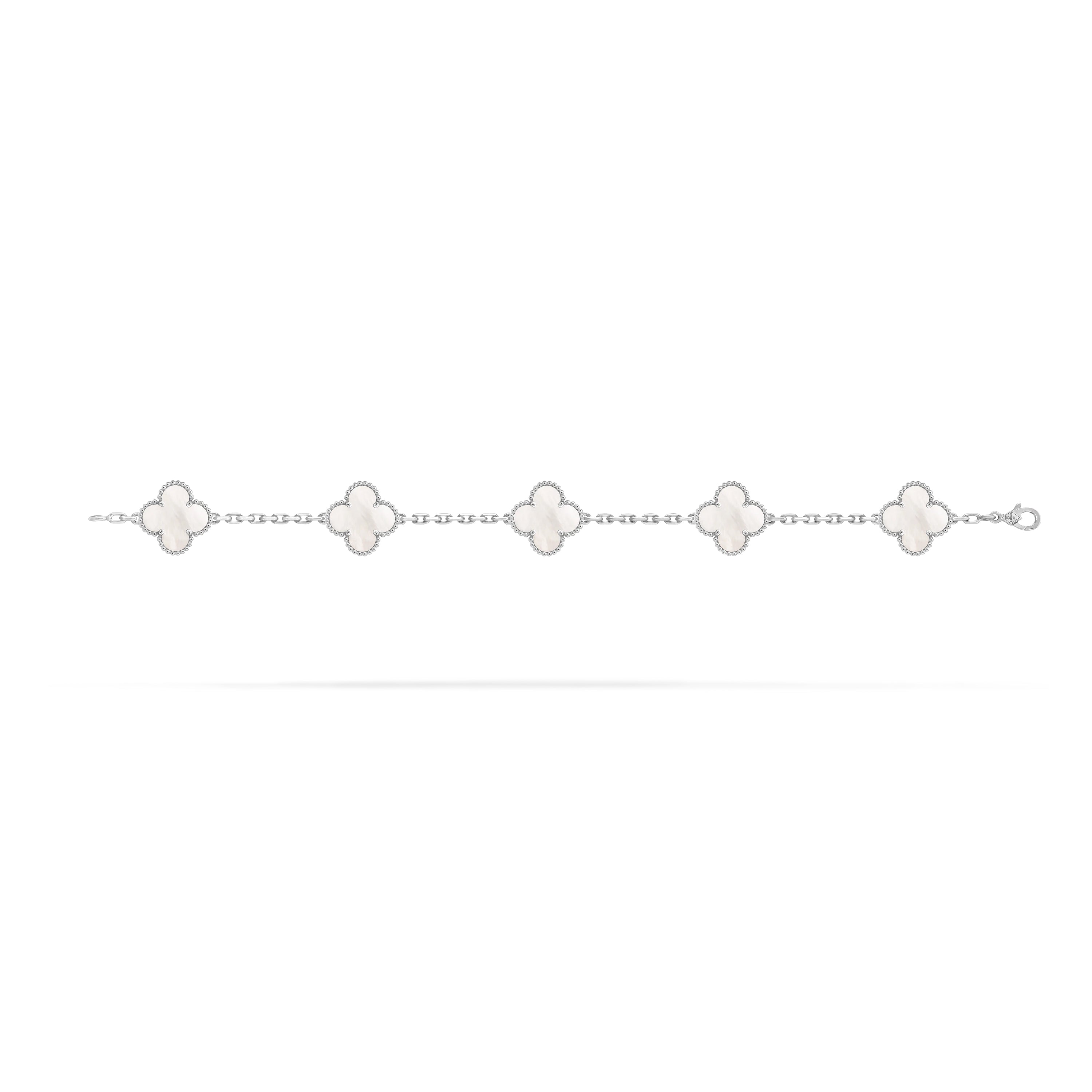 VCA Vintage Alhambra Five-Color Platinum Bracelet for Women