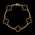 VCA Four-leaf Clover 5-flower bracelet in gold with black mother-of-pearl