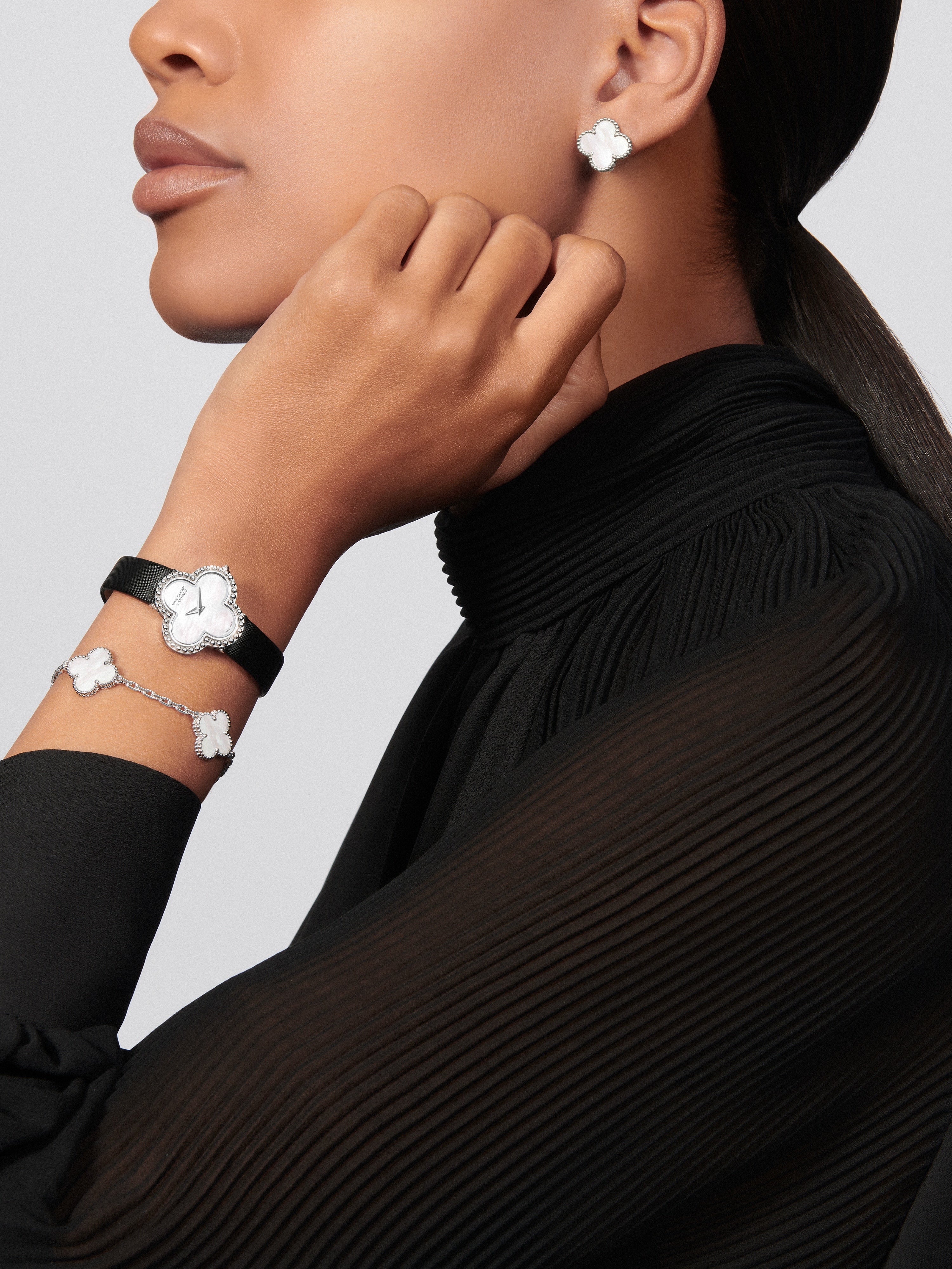 VCA Vintage Alhambra Five-Color Platinum Bracelet for Women