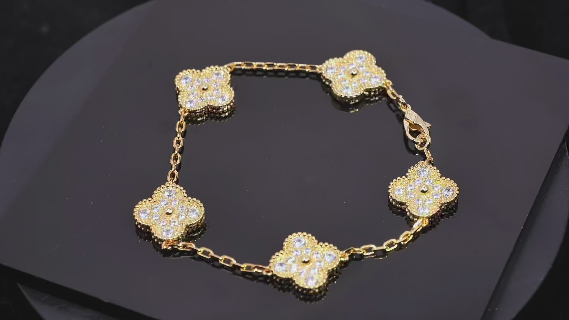 VCA Azure Alhambra - Blue Agate Statement Bracelet  Gilded Constellation - Diamond Accent Bracelet
