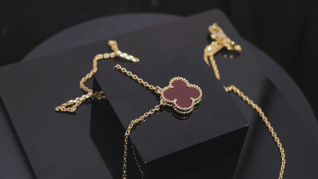 VCA red agate pendant luxury rose gold high-end necklace