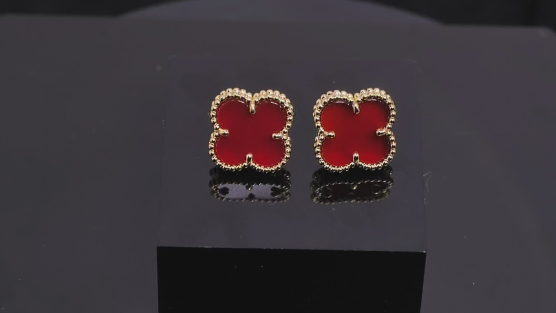 VCA Luminous Red Elegance - Van Cleef Inspired Gemstone Earrings