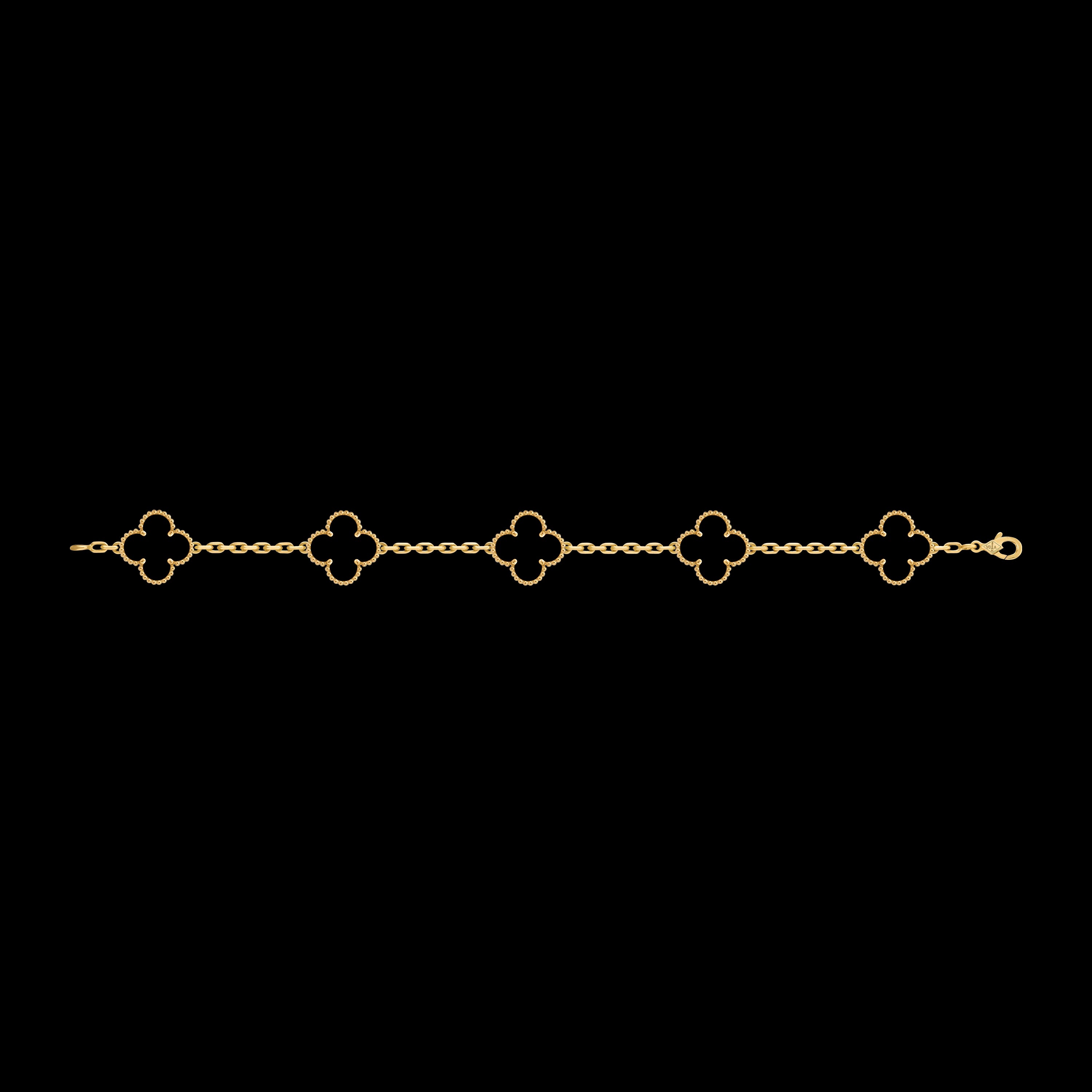 VCA Four-leaf Clover 5-flower bracelet in gold with black mother-of-pearl